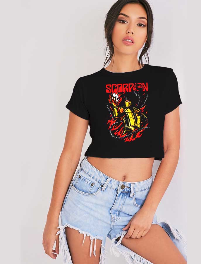 Mortal Kombat Skull of Change Scorpion Crop Top Shirt