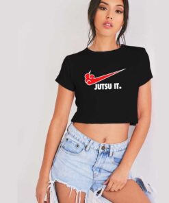 Naruto Jutsu It Akatsuki Nike Red Cloud Crop Top Shirt