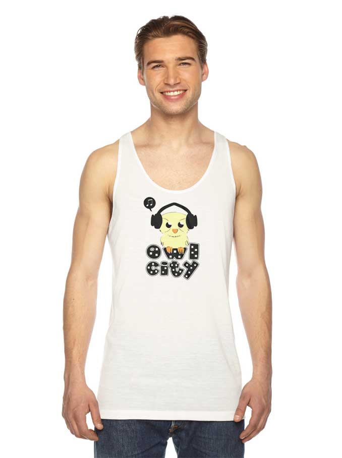 Owl City Owl Using Headphone Tank Top