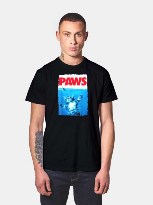 Paws Cat and Mouse Jaws Parody T Shirt