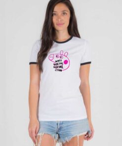 Peppa Pig Anti Social Social Club Ringer Tee