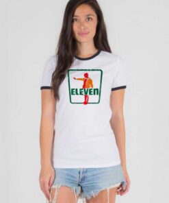 Retro Eleven Stranger Things 7 Eleven Logo Ringer Tee