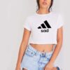 Sad Adidas Logo Inspired Parody Crop Top Shirt