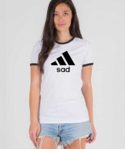 Sad Adidas Logo Inspired Parody Ringer Tee