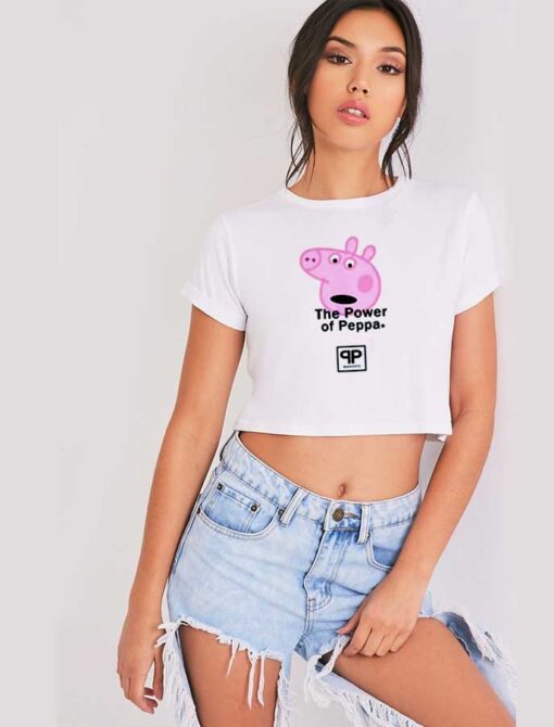 The Power Of Peppa Pig Head Crop Top Shirt