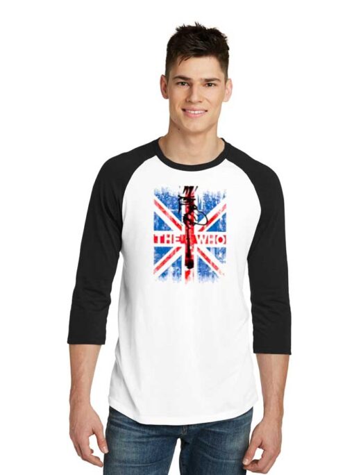 The Who Microphone British Band Raglan Tee