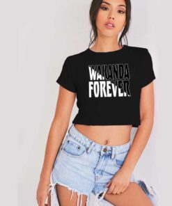Wakanda Forever Black White RIP Crop Top Shirt