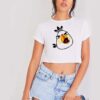 White Angry Bird X Adidas Logo Crop Top Shirt