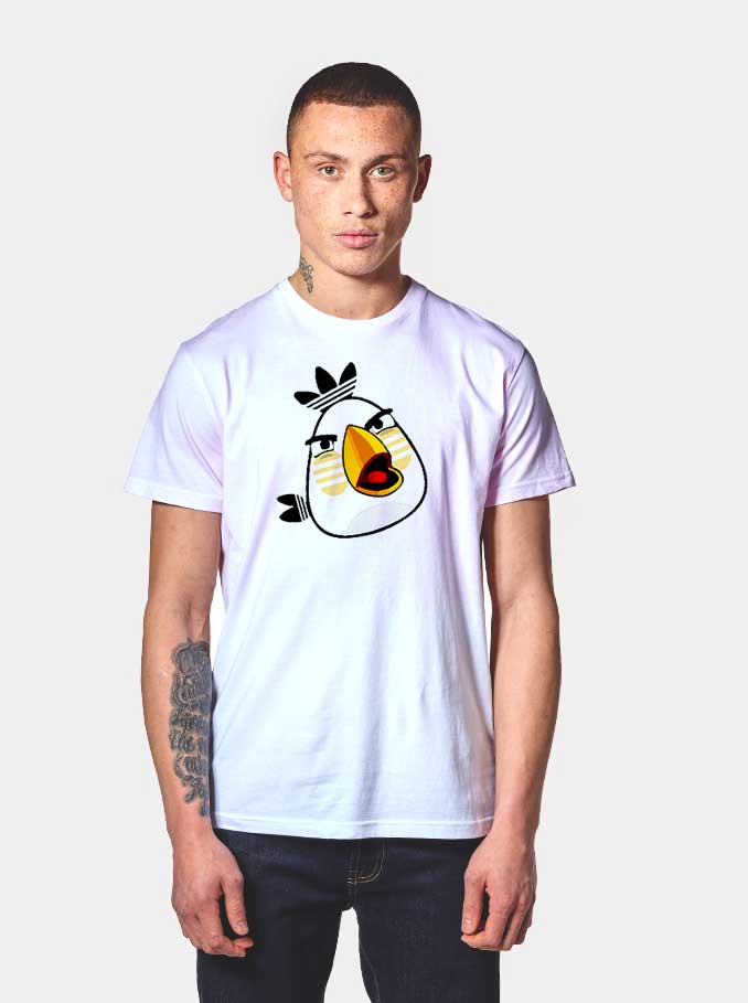 White Angry Bird X Adidas Logo T Shirt