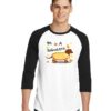 Be A Halloweenie Hotdog Costume Halloween Raglan Tee