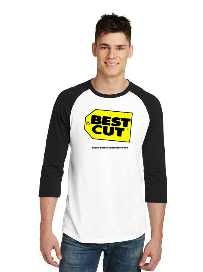 Best Cut Expert Barber Price Tag Raglan Tee