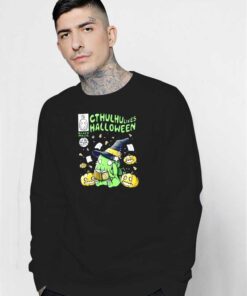 Cthulhu Likes Halloween Black Magic Book Sweatshirt