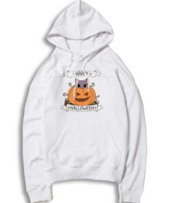 Cute Cat in Pumpkin Happy Halloween Hoodie