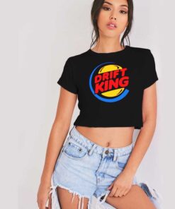 Drift King Burger Car Nascar Logo Crop Top Shirt