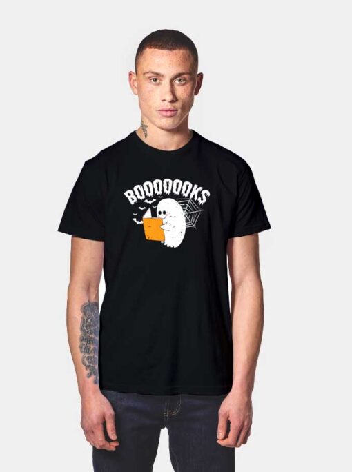 Ghost Reading Halloween Booooks T Shirt