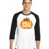 Halloqueen Crown Orange Pumpkin Raglan Tee