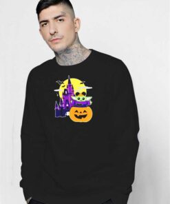Halloween Castle and Baby Yoda Pumpkin Sweatshirt