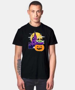 Halloween Castle and Baby Yoda Pumpkin T Shirt
