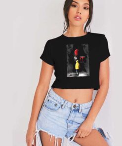Halloween Movie IT Clown Balloon Crop Top Shirt