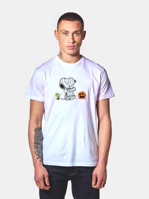 Halloween Mummy Snoopy Sleep Walking T Shirt