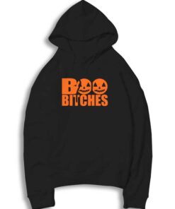 Halloween October Boo Bitches Pumpkin Hoodie