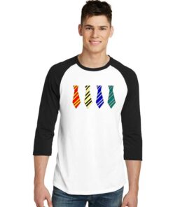 Harry Potter House Colors Ties Hogwarts Raglan Tee