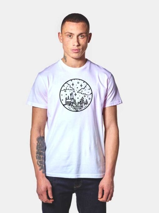 Hogwarts Castle Sky Picture Drawing T Shirt