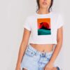 Hogwarts Castle Summer Owl Sunset Crop Top Shirt