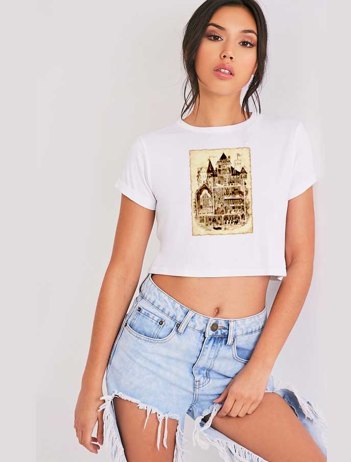 Hogwarts Magic School Diagram Picture Crop Top Shirt
