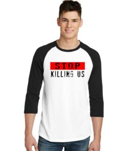 Impostor Please Stop Killing Us Raglan Tee