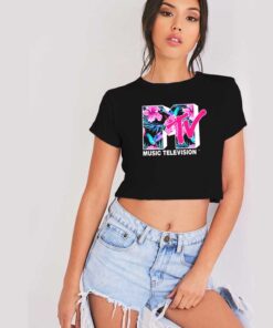 MTV Music Television Flower Logo Crop Top Shirt