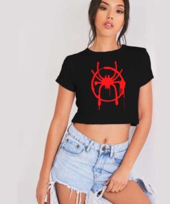 Marvel SpiderMan Into the Spider Verse Dripping Crop Top Shirt