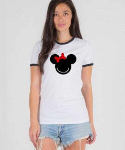 Minnie Mouse Halloween Scary Face Ringer Tee