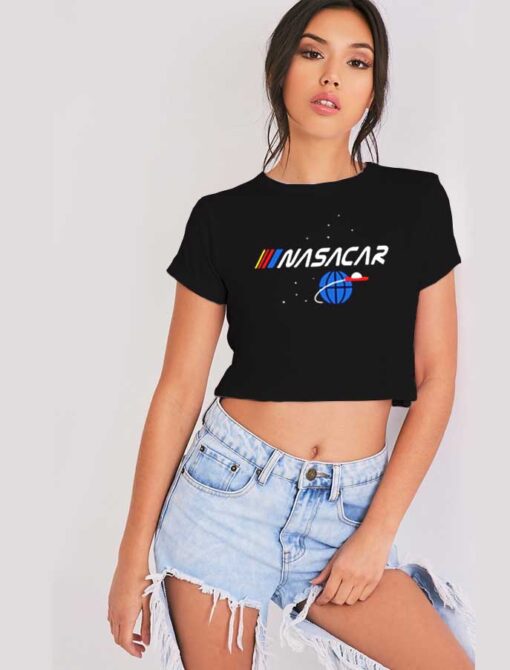 Nasacar Space Nascar Racing Logo Crop Top Shirt