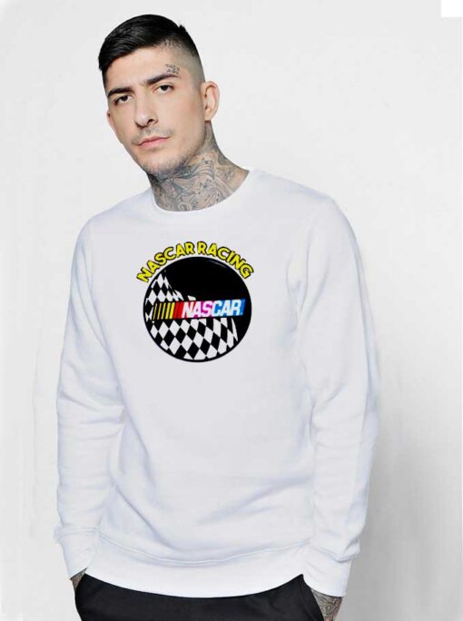 Nascar Raising Race Check Flag Circle Sweatshirt