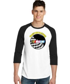 Nascar Raising Race Check Flag Circle Raglan Tee