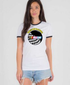 Nascar Raising Race Check Flag Circle Ringer Tee