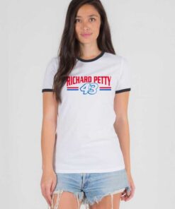 Nascar Richard Petty 43 Logo Ringer Tee