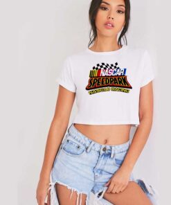 Nascar Speedpark Nascar Racing Flag Crop Top Shirt