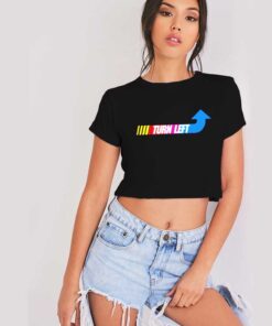 Nascar Turn Left Logo Arrow Crop Top Shirt