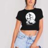 Peanuts Snoopy Witch Broom Halloween Crop Top Shirt