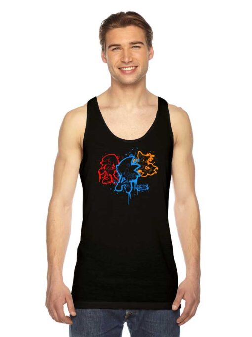 Sonic and Friends Spray Paint Drip Tank Top