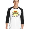 Trick Or Treat Happy Halloween Cemetery Raglan Tee