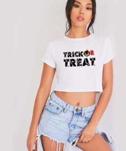 Trick Or Treat Jack O Lantern Pumpkin Crop Top Shirt