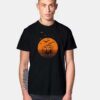 Vintage Vampire Pumpkin Sunset Background T Shirt