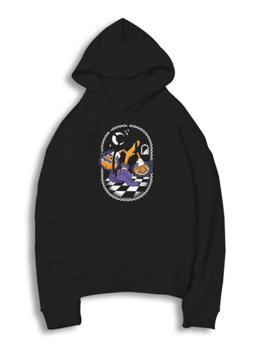 Witches Broom Halloween Pumpkin Container Hoodie