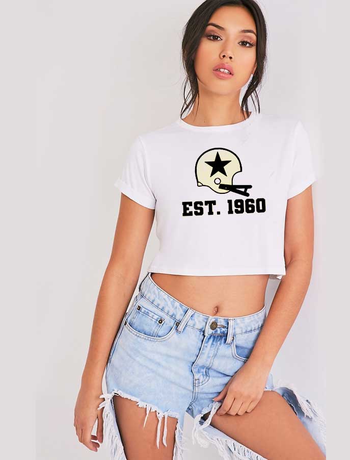Cowboys Est 1960 Helmet With Star Crop Top Shirt