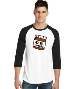 Cute Nutella Shine Eyes Jar Raglan Tee