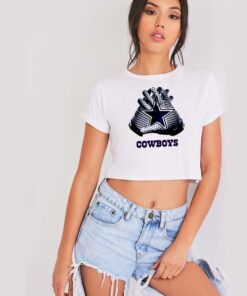 Dallas Cowboys Star Shaped Gloves Crop Top Shirt