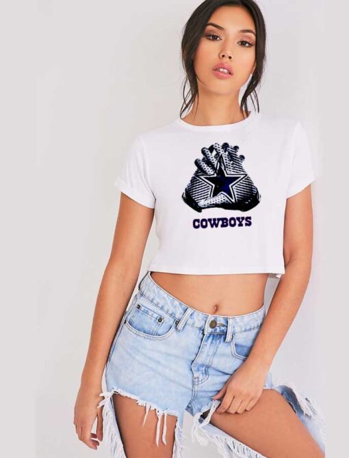 Dallas Cowboys Star Shaped Gloves Crop Top Shirt